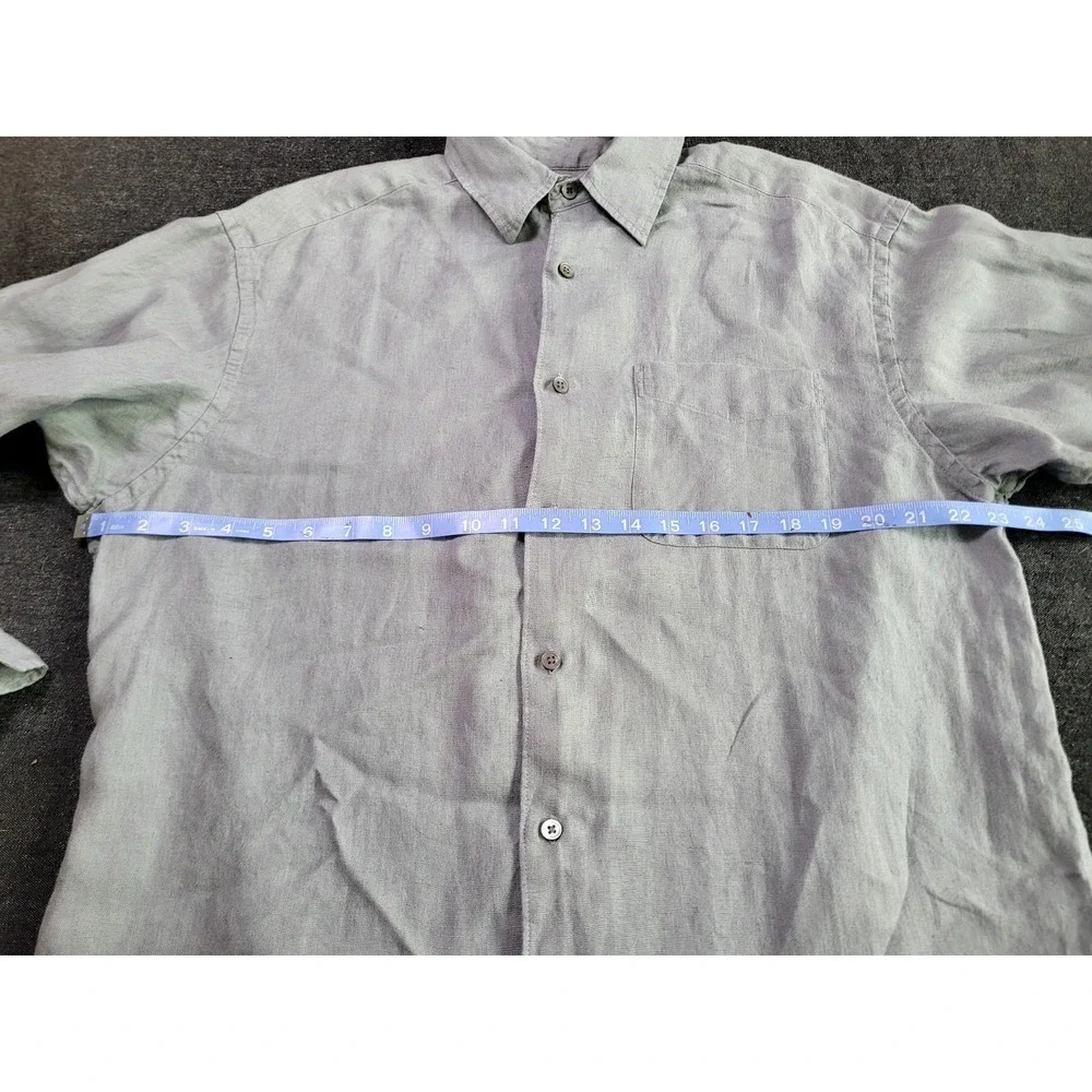 Vintage‎ Men's Banana Republic Irish Linen Button Up Long Sleeve Grey M Casual